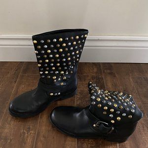 Aldo black leather boots